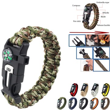 Five In One Multifunctional Outdoor Life Saving Bracelet